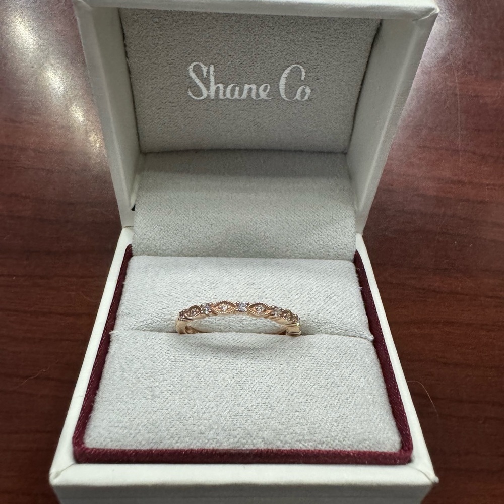 Shane Company Rose Gold Diamond Band Ring